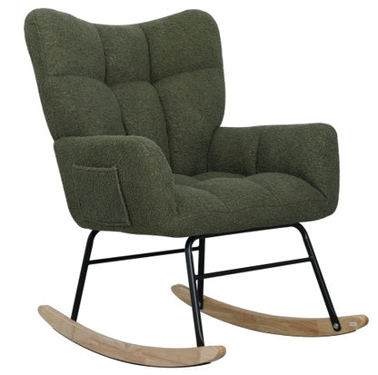 Modern Rocking Teddy Fabric Accent Chair