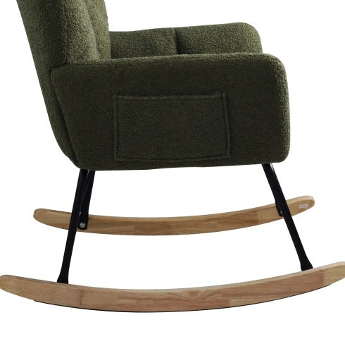 Modern Rocking Teddy Fabric Accent Chair
