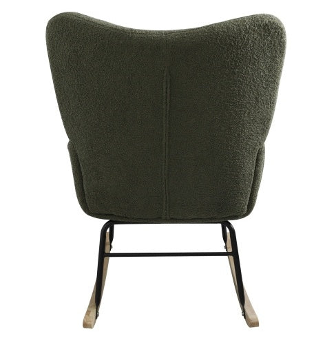 Modern Rocking Teddy Fabric Accent Chair